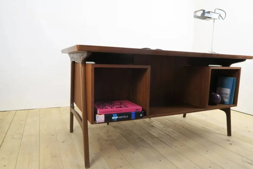 Bureau en teck avec tiroirs, Danemark 1960