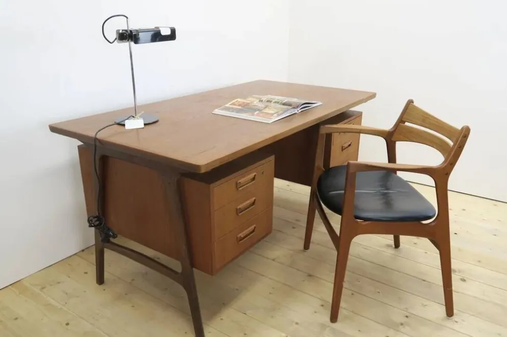 Bureau en teck avec tiroirs, Danemark 1960