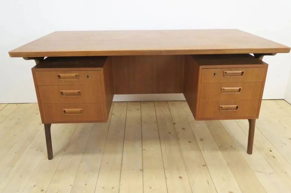 Bureau en teck avec tiroirs, Danemark 1960