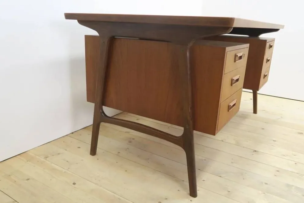 Bureau en teck avec tiroirs, Danemark 1960
