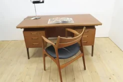 Bureau en teck avec tiroirs, Danemark 1960