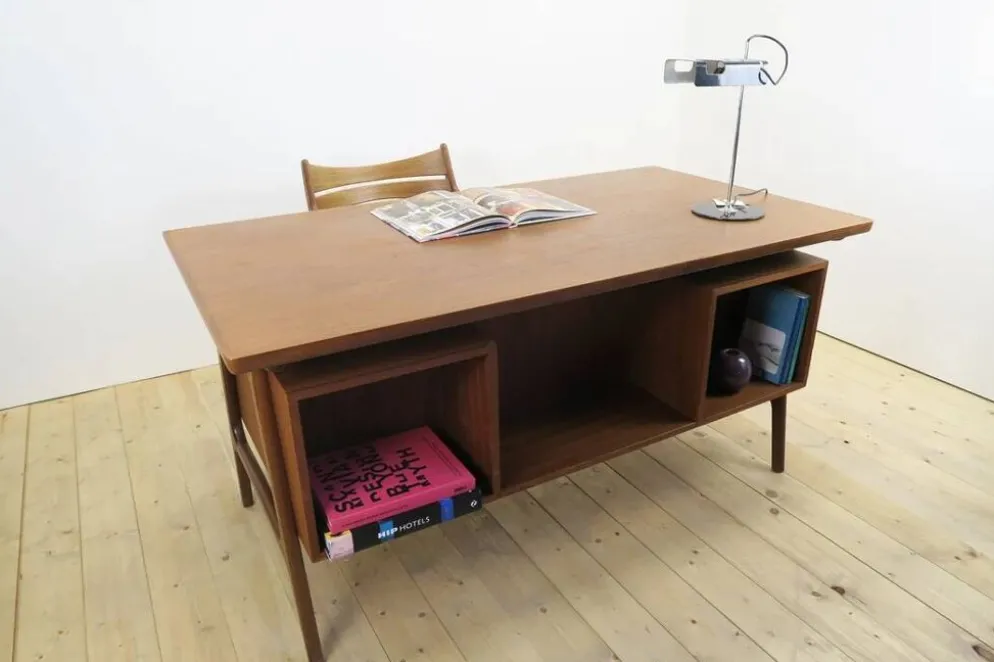 Bureau en teck avec tiroirs, Danemark 1960