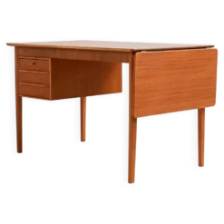 Bureau en teck des années 1960 avec extension à rabat.