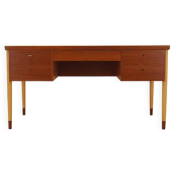 Bureau en teck, design danois, années 1970, fabriqué au Danemark