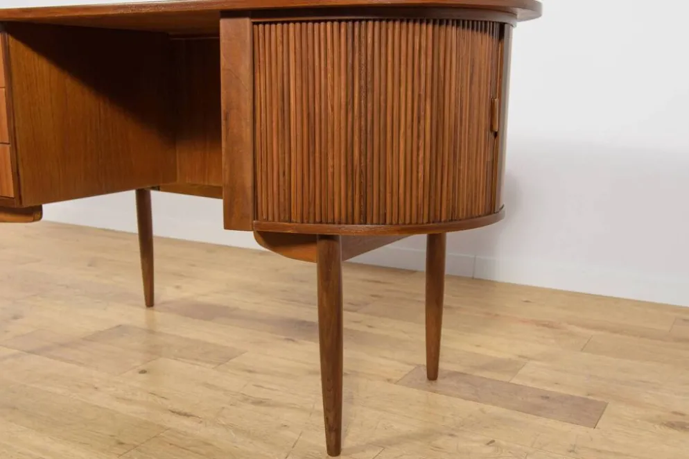 Bureau en teck en forme de rein, libre, des années 1960, Danemark