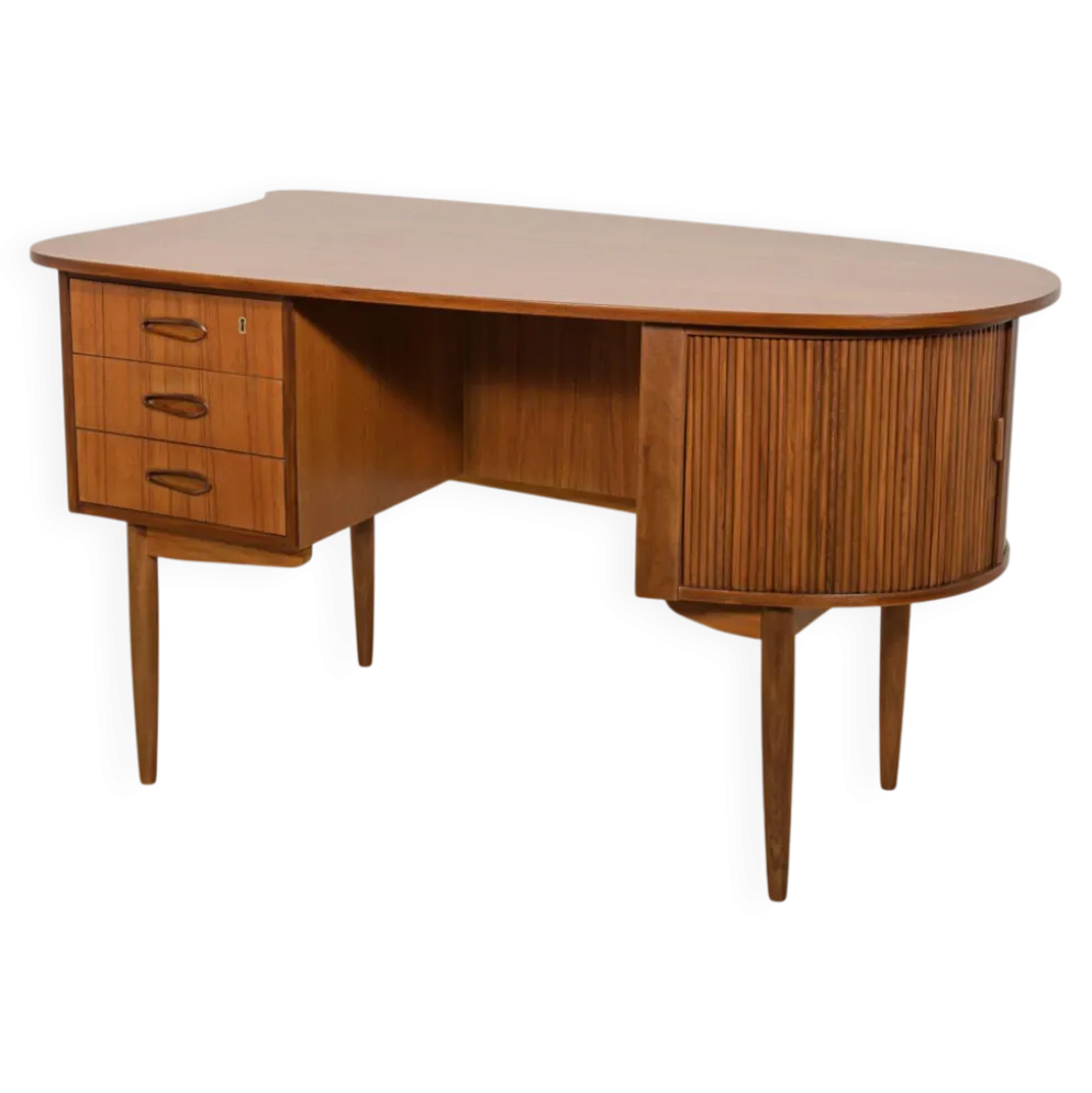 Bureau en teck en forme de rein, libre, des années 1960, Danemark