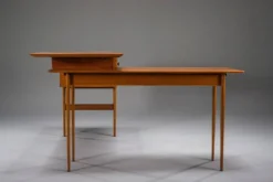Bureau en teck en L de style mid-century moderne, années 1970