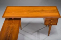 Bureau en teck en L de style mid-century moderne, années 1970