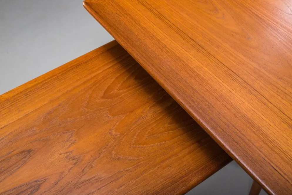 Bureau en teck en L de style mid-century moderne, années 1970