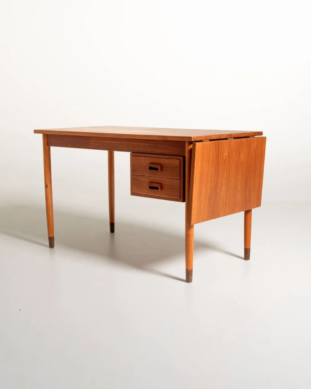 Bureau en teck scandinave avec une extension pliante, années 1950/1960