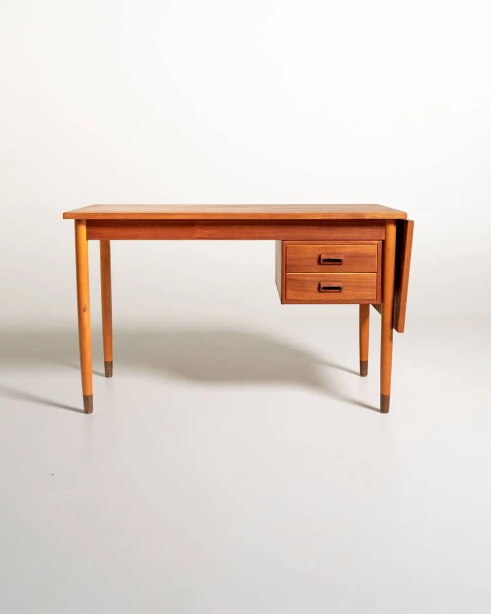 Bureau en teck scandinave avec une extension pliante, années 1950/1960