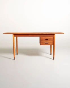 Bureau en teck scandinave avec une extension pliante, années 1950/1960
