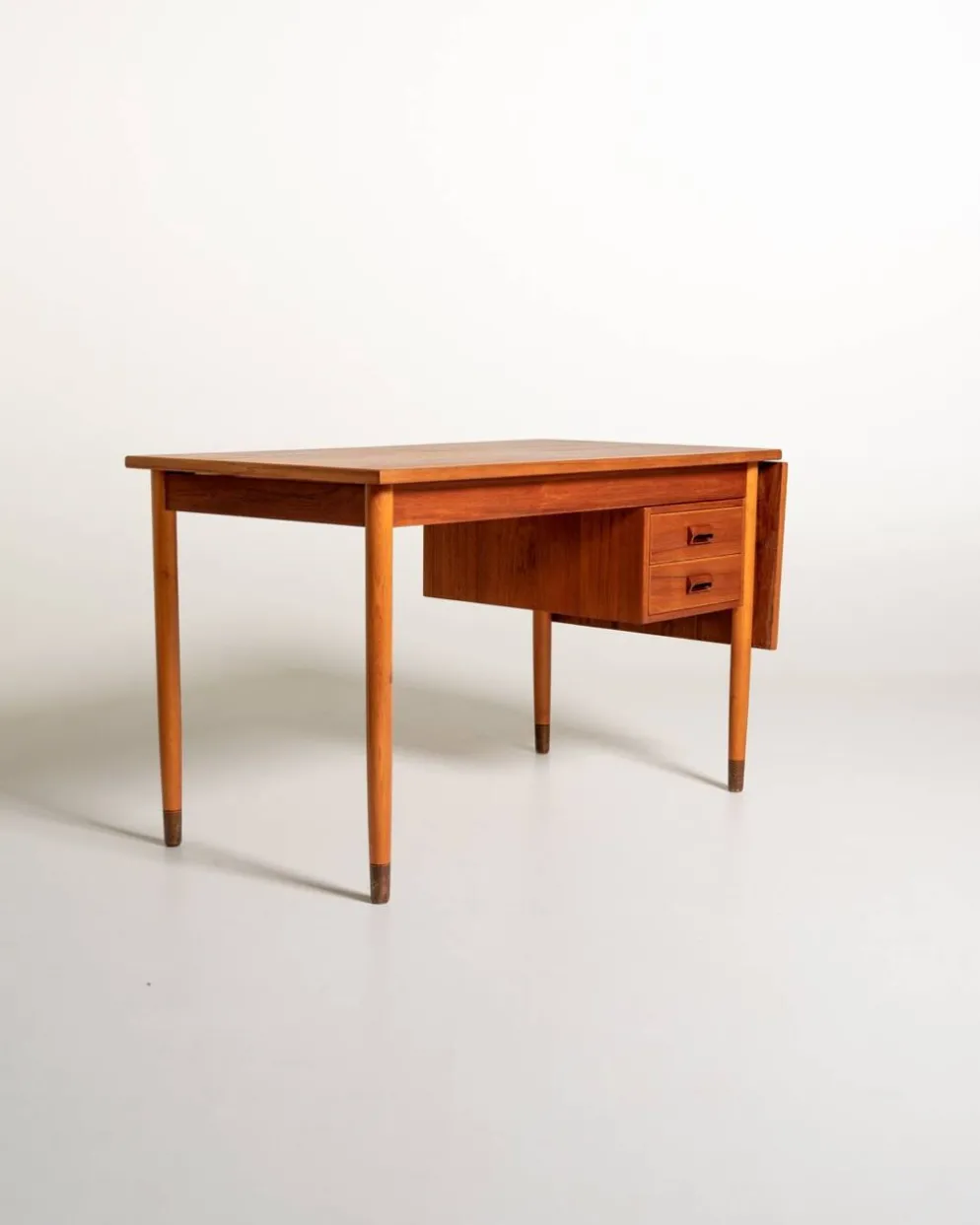 Bureau en teck scandinave avec une extension pliante, années 1950/1960