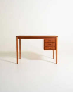 Bureau en teck scandinave avec tiroirs coulissants, années 1960