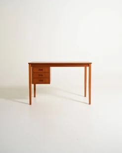 Bureau en teck scandinave avec tiroirs coulissants, années 1960
