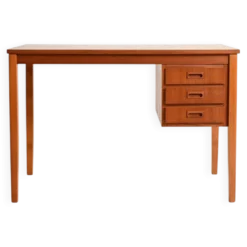 Bureau en teck scandinave avec tiroirs coulissants, années 1960