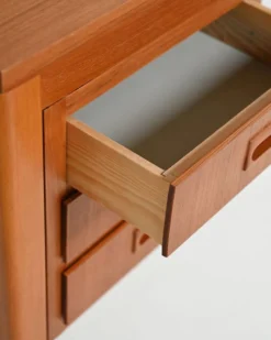 Bureau en teck scandinave avec tiroirs coulissants, années 1960