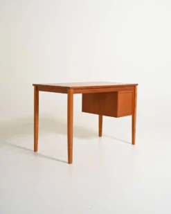 Bureau en teck scandinave avec tiroirs coulissants, années 1960