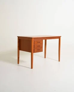 Bureau en teck scandinave avec tiroirs coulissants, années 1960