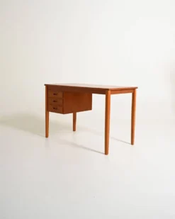 Bureau en teck scandinave avec tiroirs coulissants, années 1960