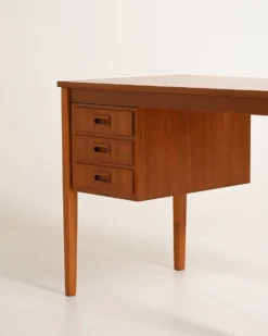 Bureau en teck scandinave avec tiroirs coulissants, années 1960