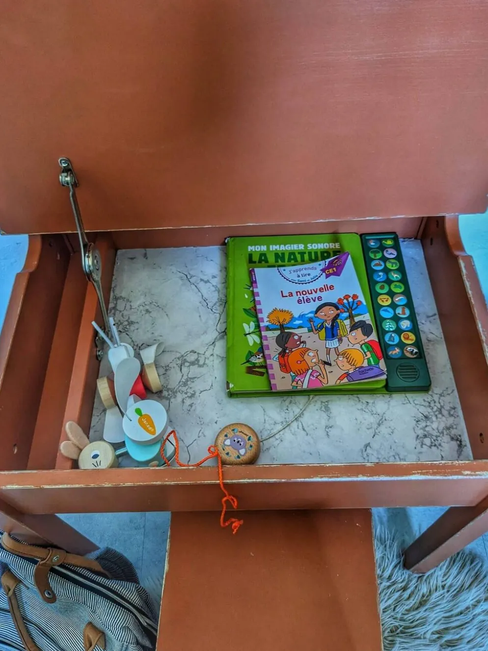 Bureau et chaise écolier terracotta