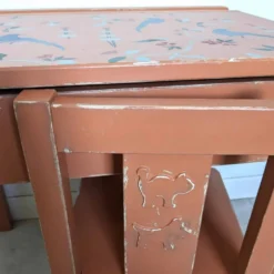 Bureau et chaise écolier terracotta