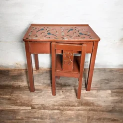 Bureau et chaise écolier terracotta