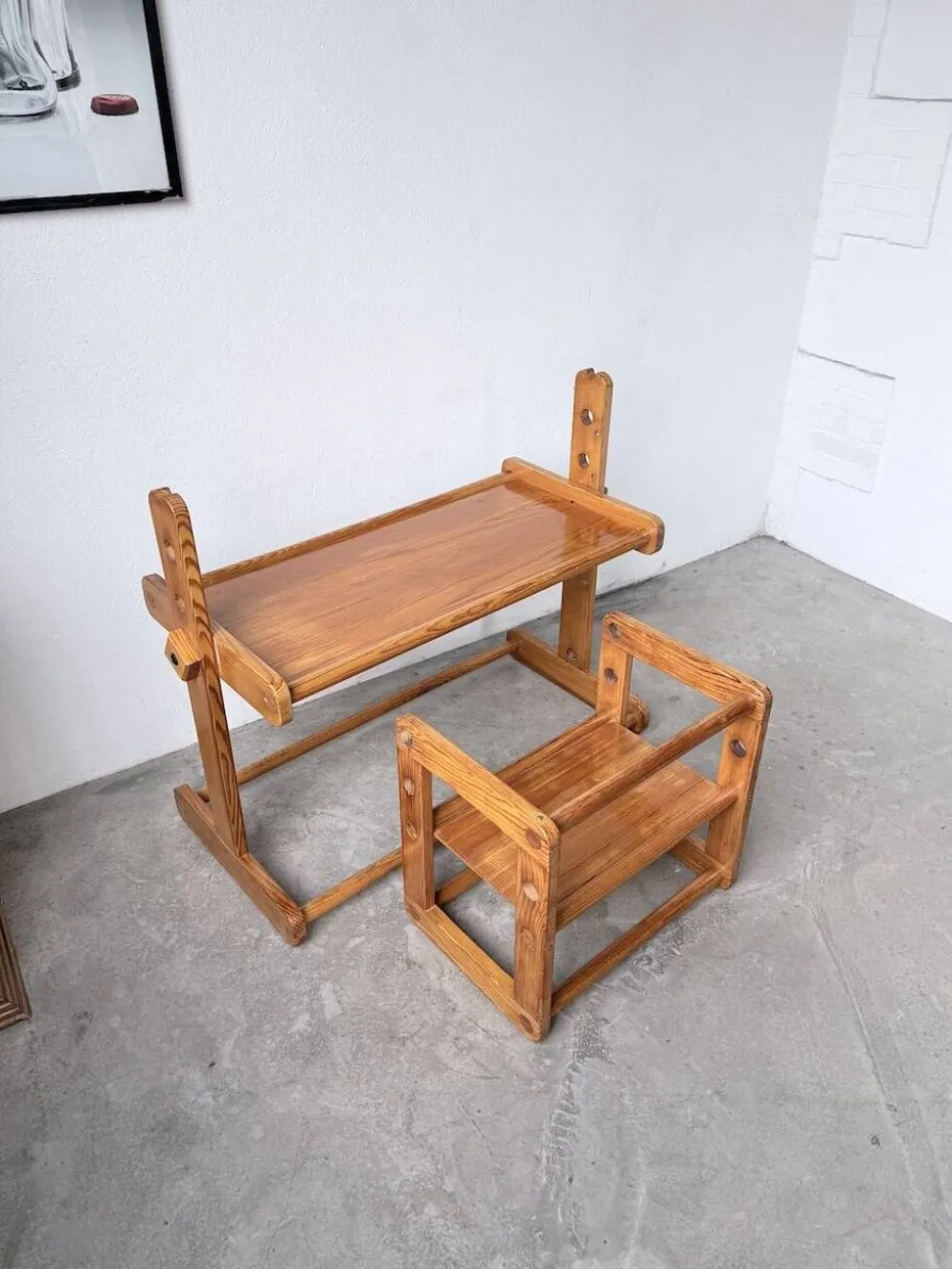 Bureau et chaise enfant pin Bauhaus