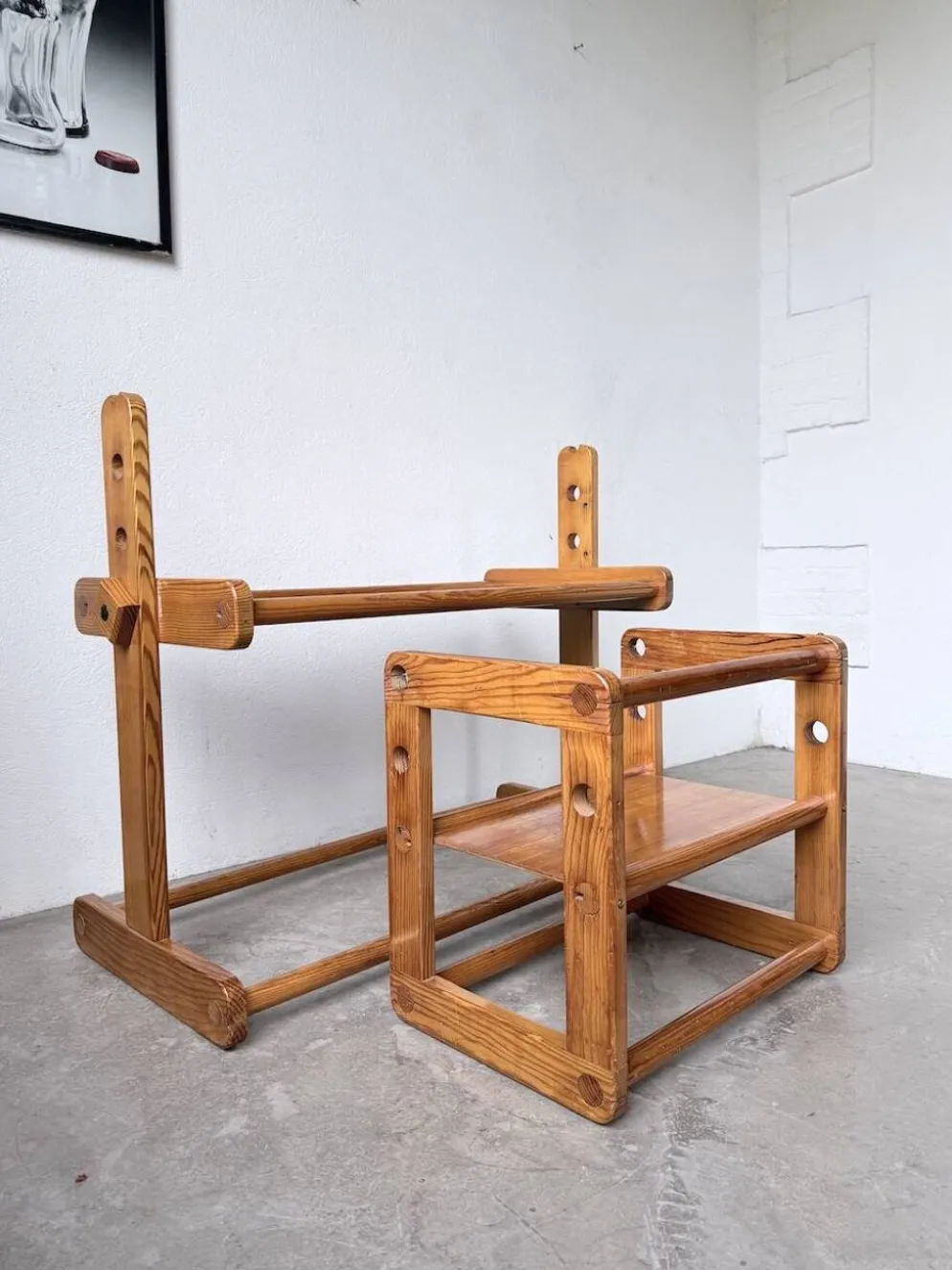 Bureau et chaise enfant pin Bauhaus