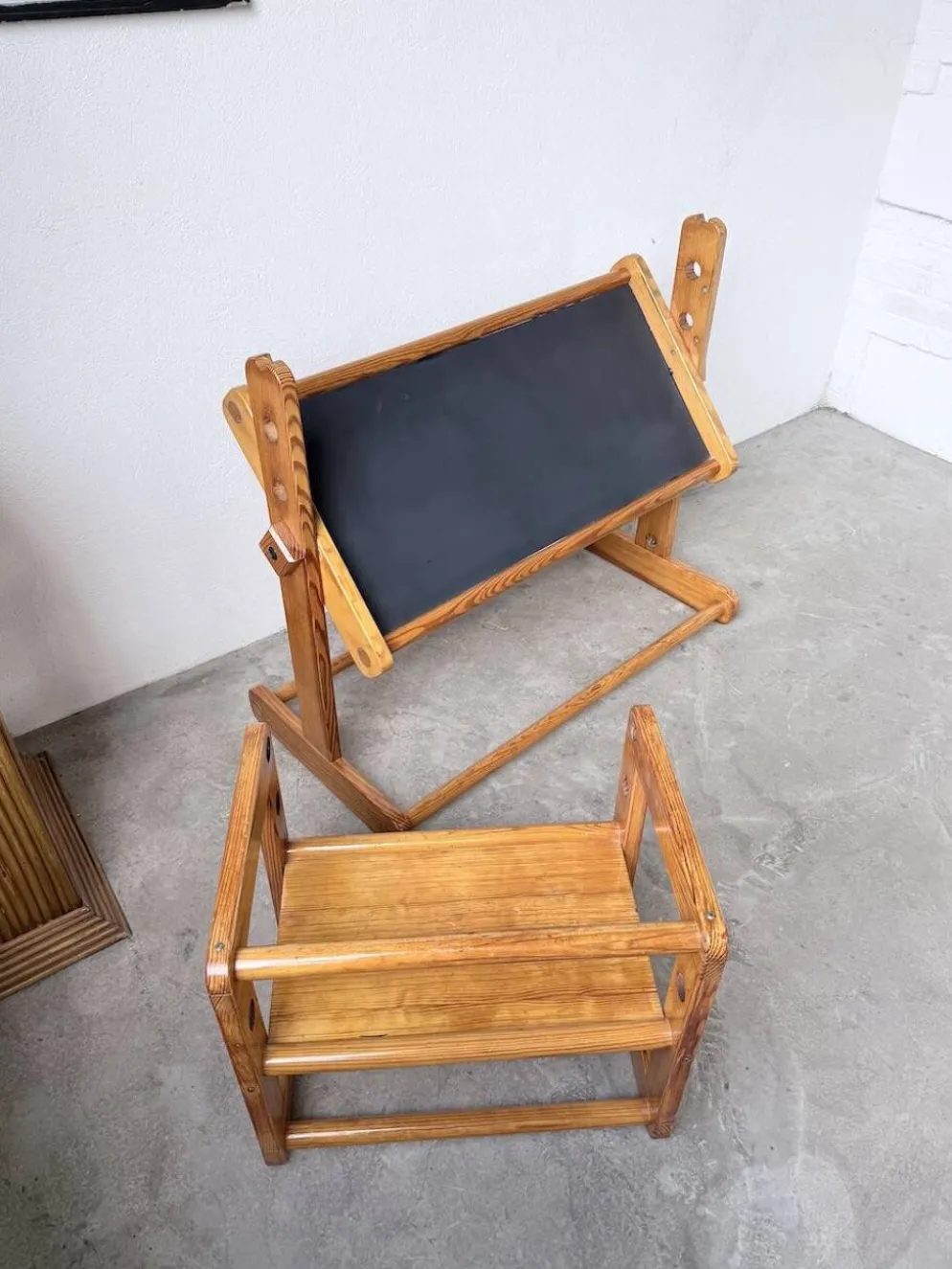 Bureau et chaise enfant pin Bauhaus