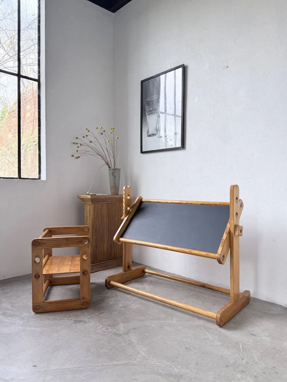 Bureau et chaise enfant pin Bauhaus