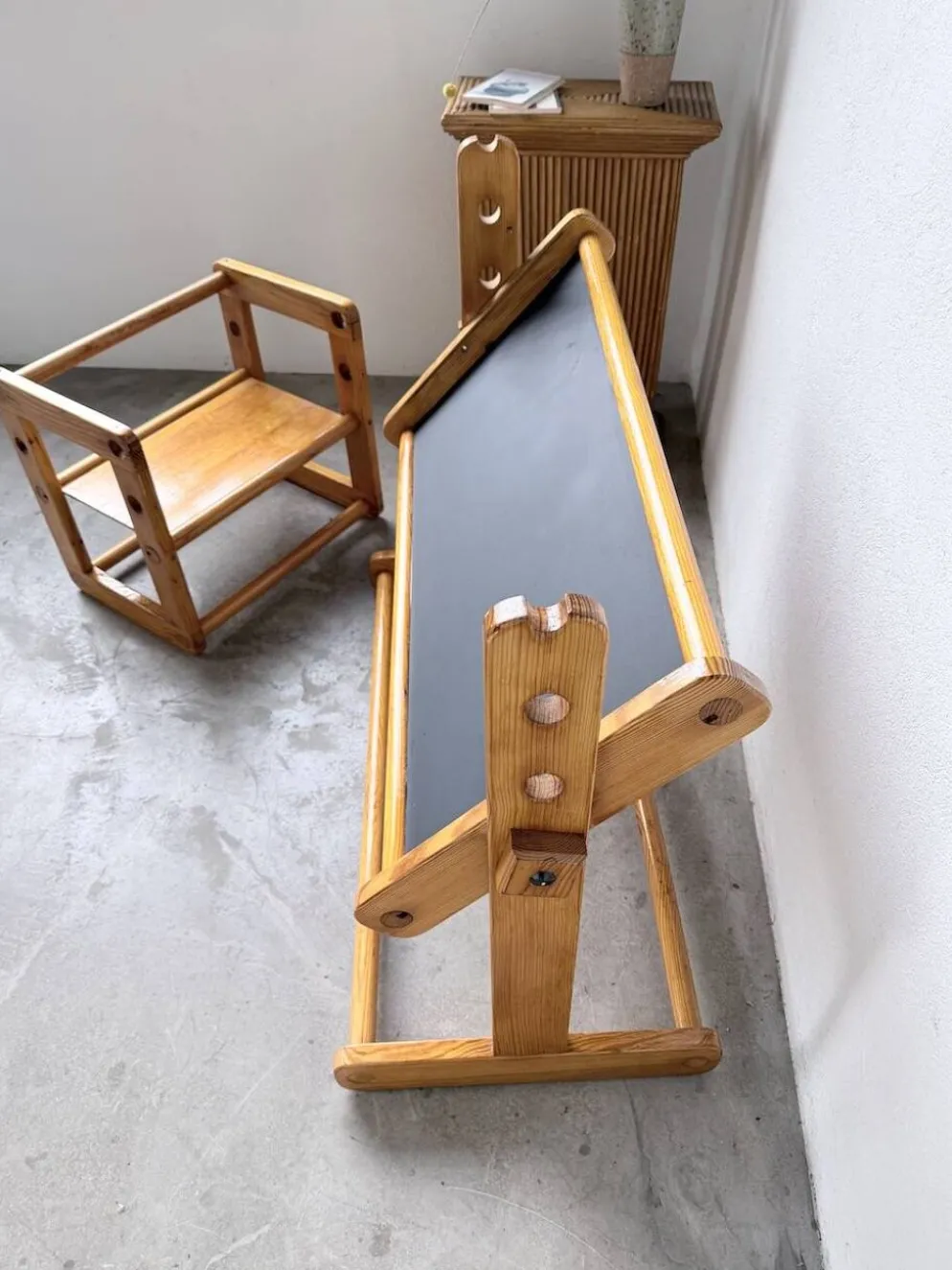 Bureau et chaise enfant pin Bauhaus