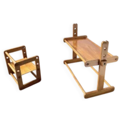 Bureau et chaise enfant pin Bauhaus