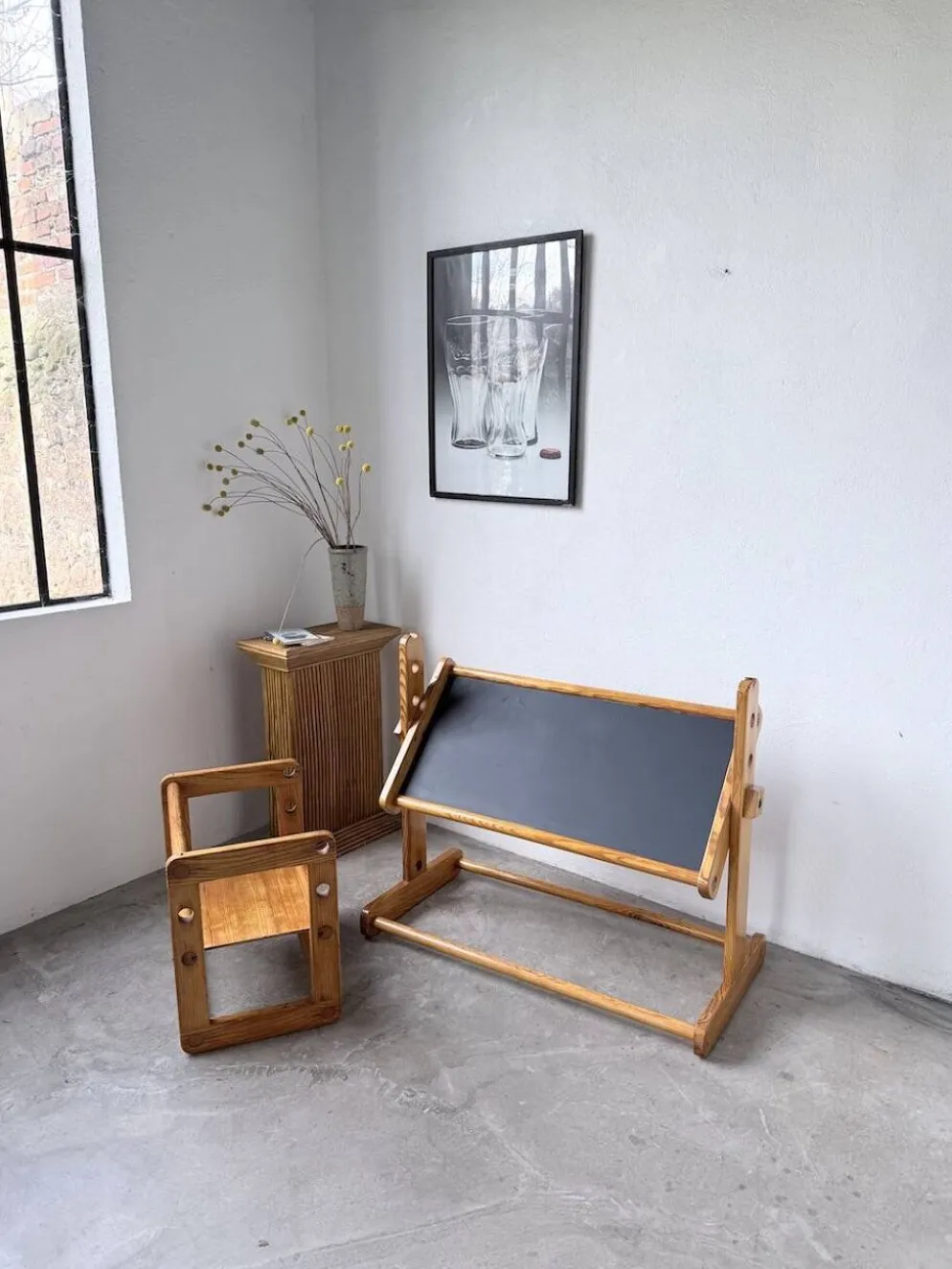 Bureau et chaise enfant pin Bauhaus