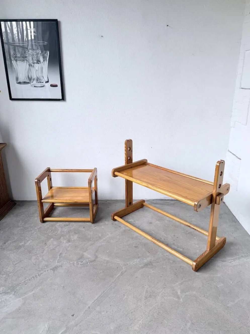 Bureau et chaise enfant pin Bauhaus