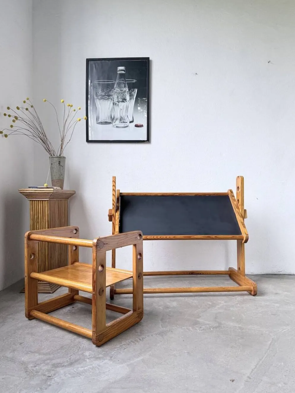 Bureau et chaise enfant pin Bauhaus