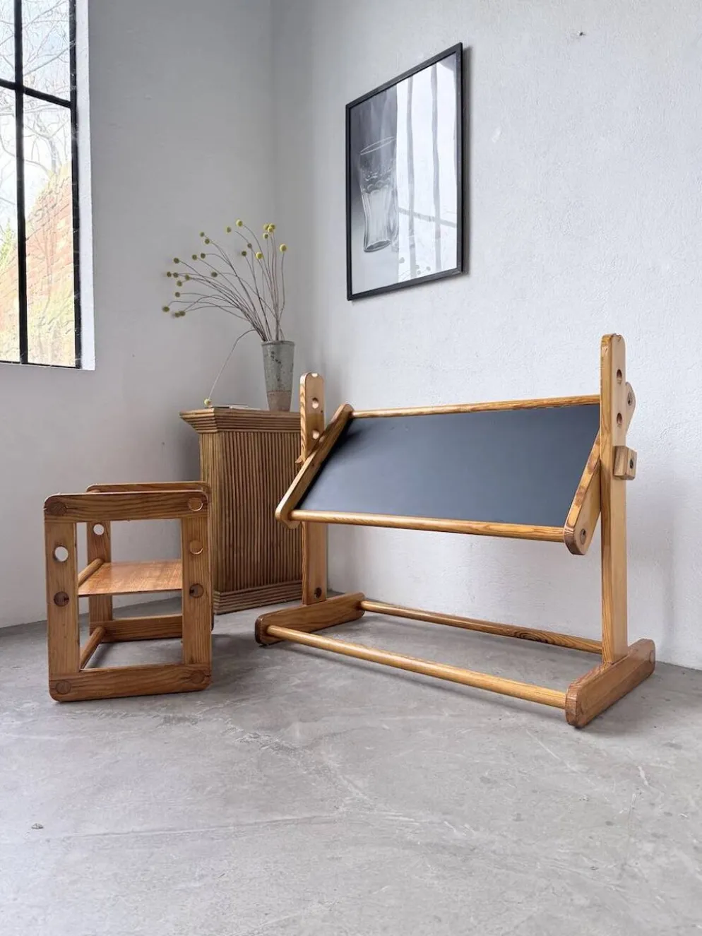 Bureau et chaise enfant pin Bauhaus