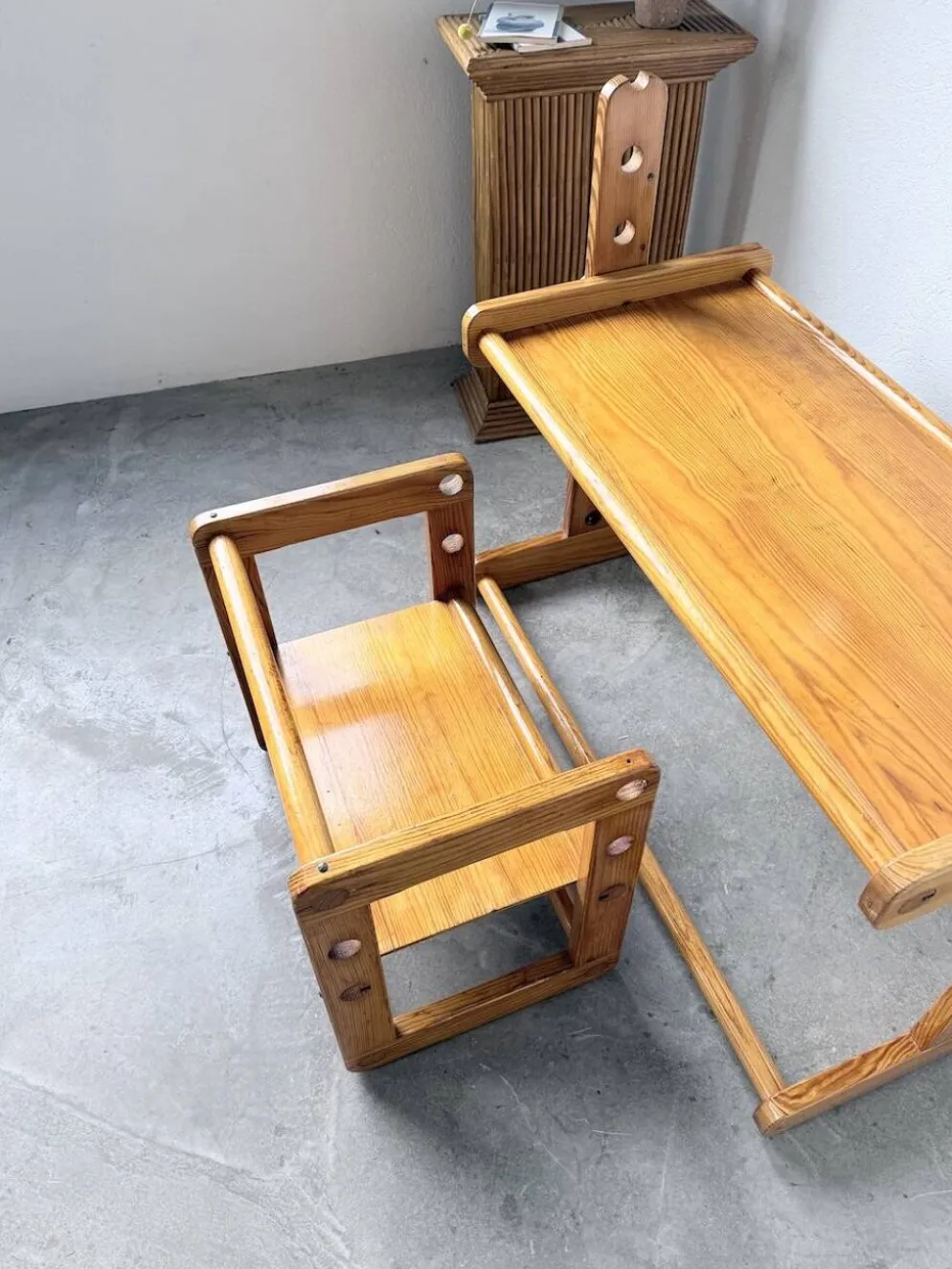 Bureau et chaise enfant pin Bauhaus
