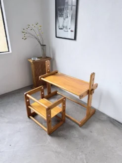 Bureau et chaise enfant pin Bauhaus