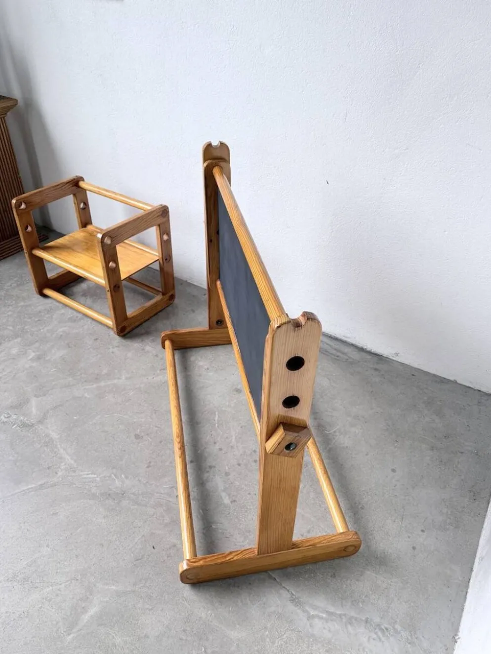 Bureau et chaise enfant pin Bauhaus