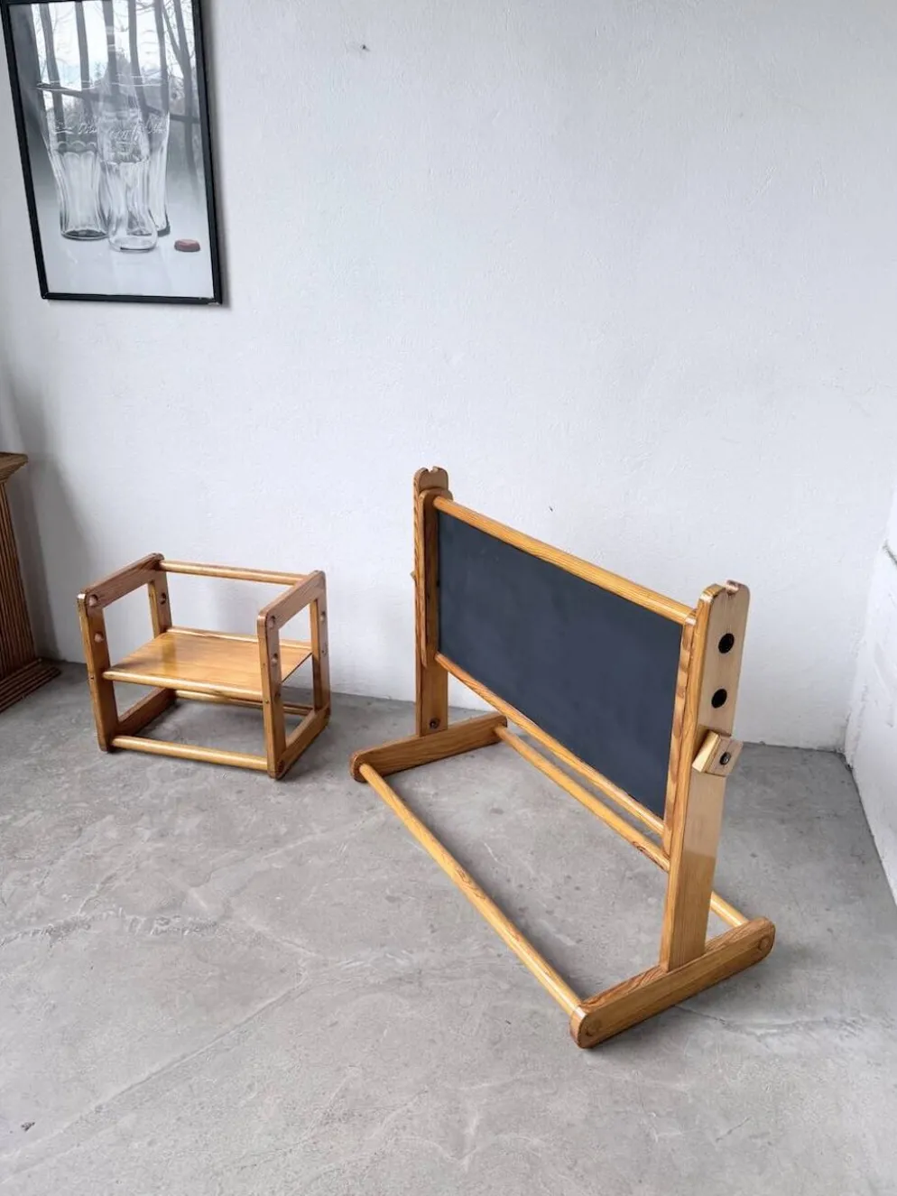 Bureau et chaise enfant pin Bauhaus