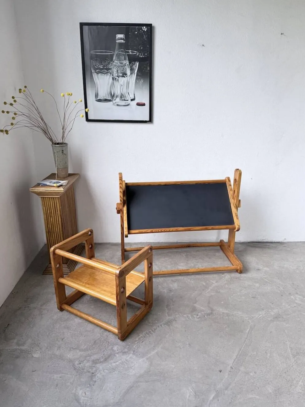 Bureau et chaise enfant pin Bauhaus