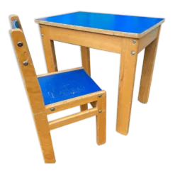 Bureau et siège enfant vintage 1980
