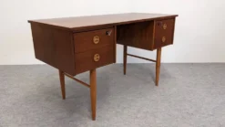 Bureau et son étagère amovible de style scandinave en teck, RDA vers 1960