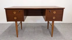 Bureau et son étagère amovible de style scandinave en teck, RDA vers 1960