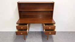 Bureau et son étagère amovible de style scandinave en teck, RDA vers 1960