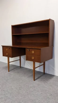 Bureau et son étagère amovible de style scandinave en teck, RDA vers 1960