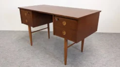 Bureau et son étagère amovible de style scandinave en teck, RDA vers 1960