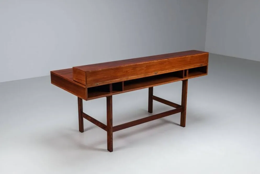 Bureau Flip-Top Partners en rosewood de Peter Lovig, Lovig, Danemark, 1960.
